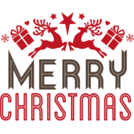 Figuur kerstkaart merry christmas logo