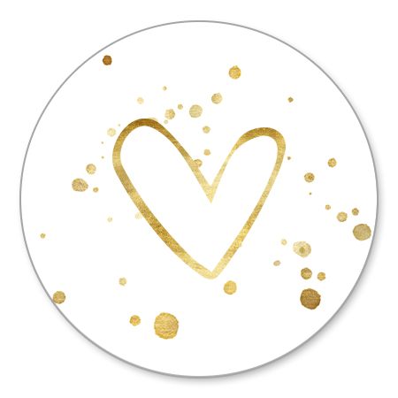 Open gouden hartje en spetters