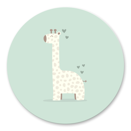Giraffe met hartjes groen