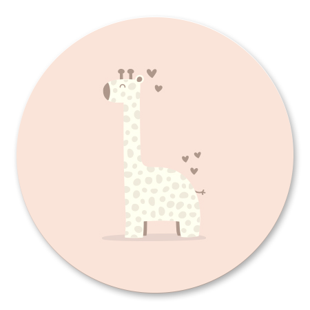 Giraffe met hartjes roze