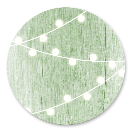 Hout met lampjes groen