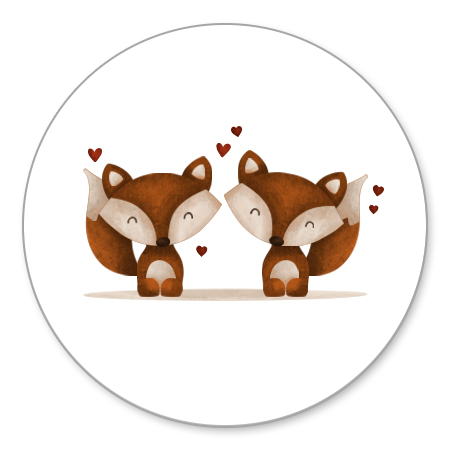 Tweeling vosjes met hartjes