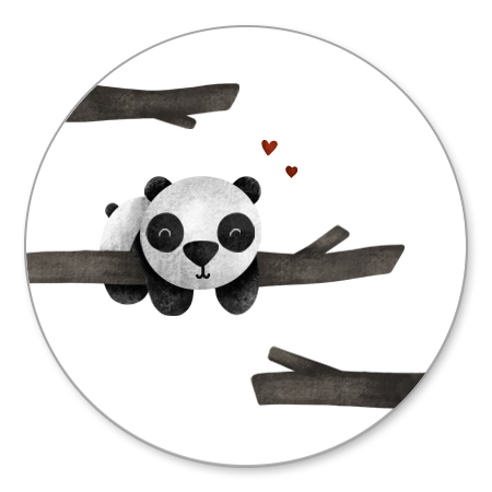 Panda met takjes