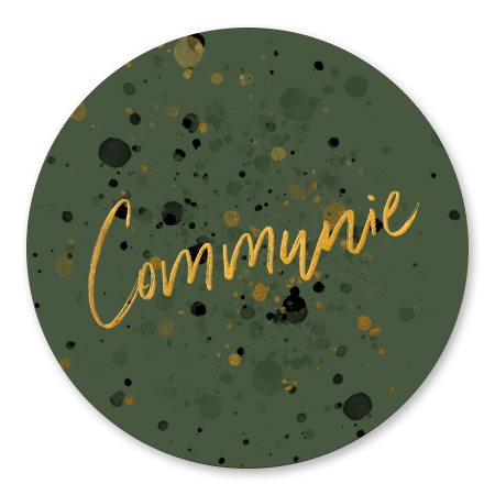 Communie spetters goud donkergroen