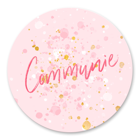 Communie spetters goud roze
