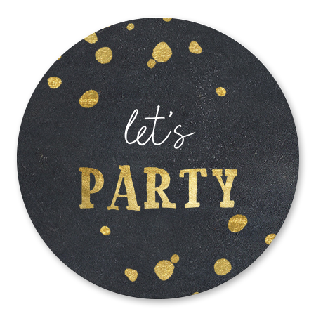 Lets party goudlook krijtbord met spetters