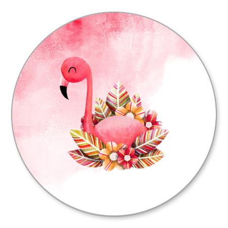 Flamingo met roze waterverf