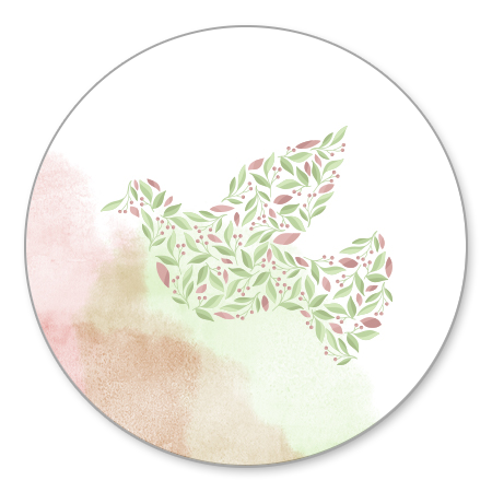 Duif van bloemen roze/groen
