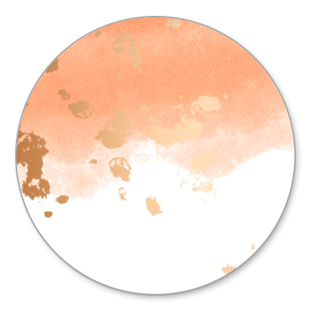 Waterverf oranje/roze gouden spetters