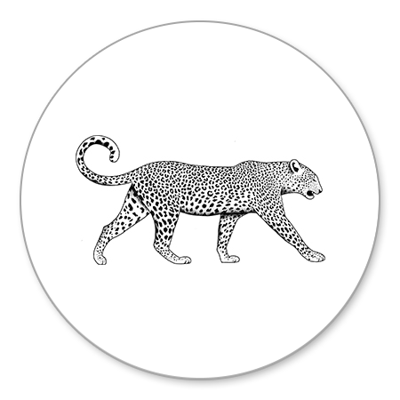 Leopard zwart/wit