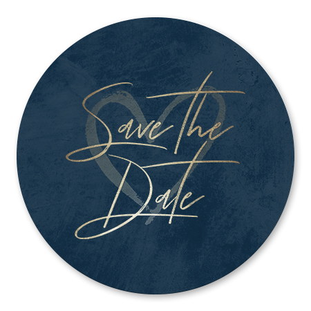 Goudlook 'Save the Date' met donkerblauwe achtergrond