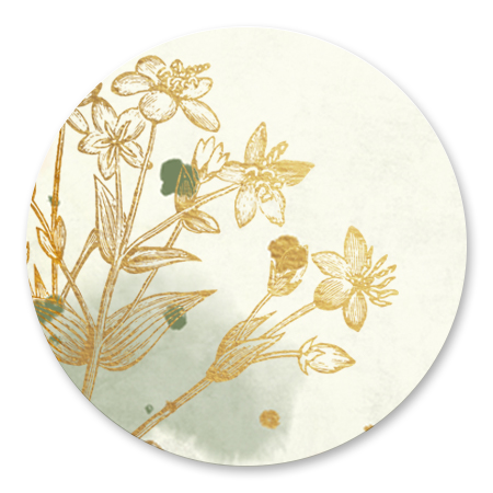 Bloemen goud met waterverf en spetters