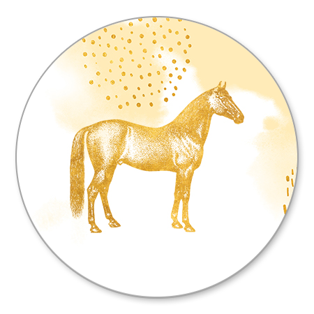 Gouden paard met waterverf