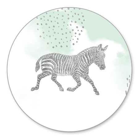 Zilveren zebra met waterverf