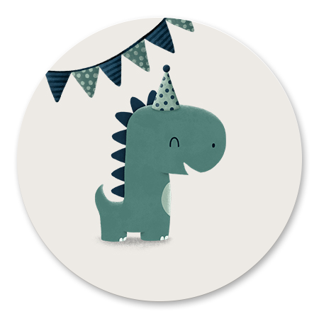 Dinosaurus met hoedje jongen