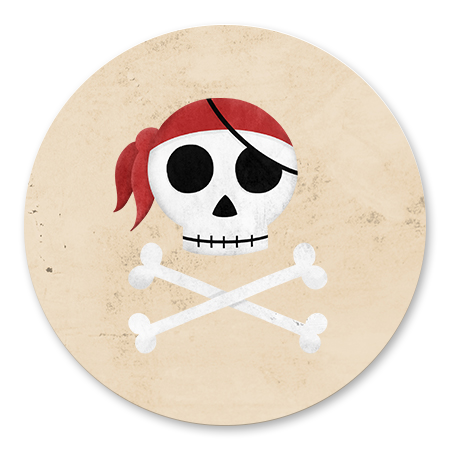 Piraten schedel beige