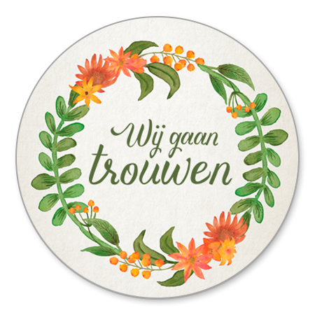 Krans Wij gaan trouwen