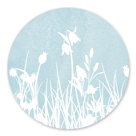 Waterverf gras - blauw