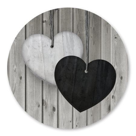 2 houten hartjes