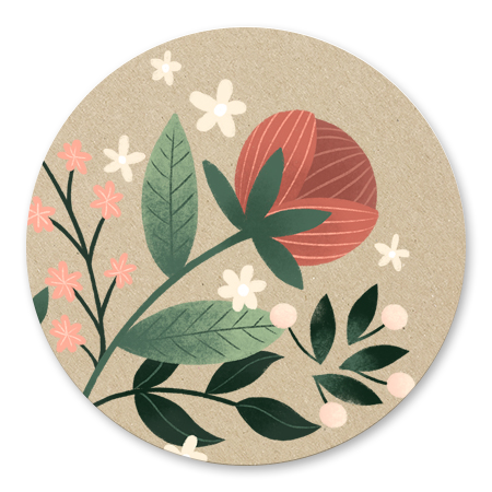 Botanisch - bloemen, takjes en kraft