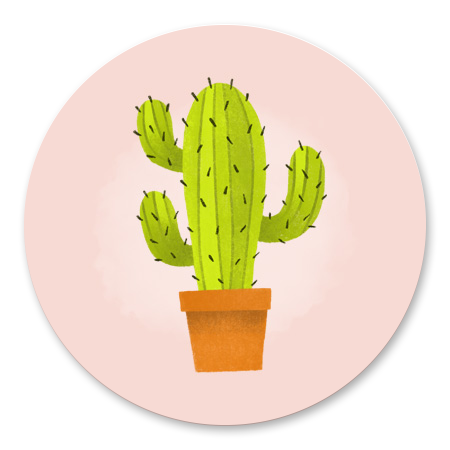 Cactus met roze waterverf