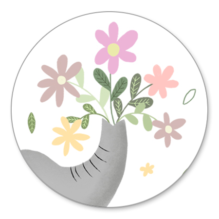 Olifantje met bloemen
