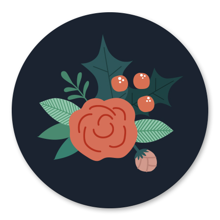 Kerst sluitzegel Bloemen Rendier