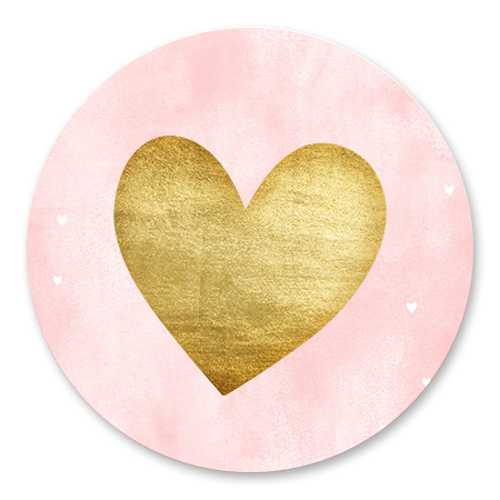 Roze waterverf met gouden hart