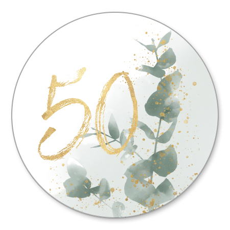 Waterverf takje met gouden 50