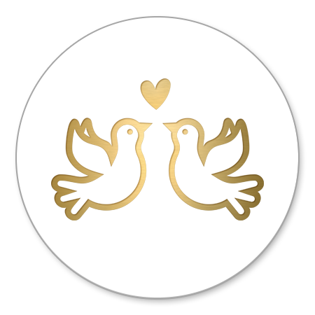 2 gouden duifjes met hartje
