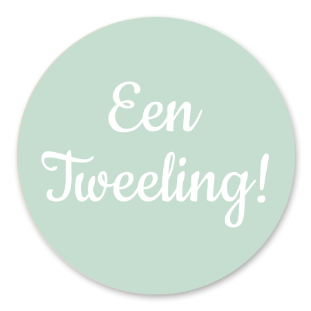 Tweeling - tekst op groen