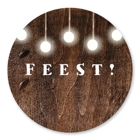 Feest met lampjes hout