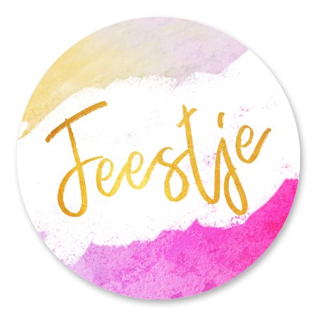 Feestje goud - waterverf roze