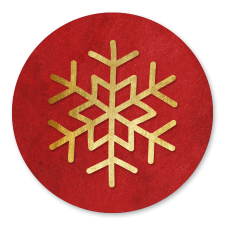 Sneeuwkristal goud met rood