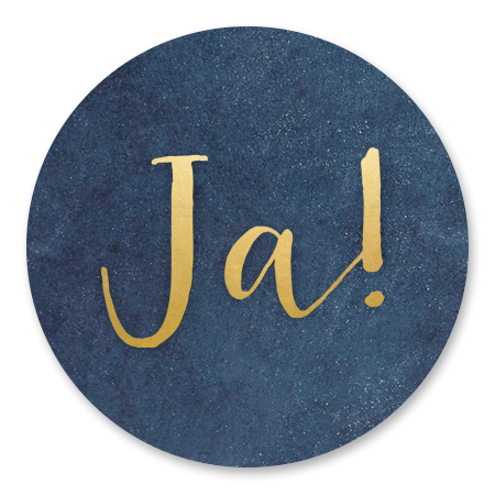 Blauw met gouden Ja