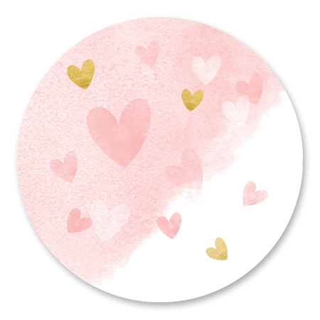Dwarrelhartjes waterverf - roze goud