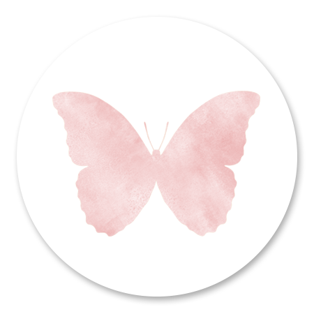 Silhouet Vlinder - Waterverf roze